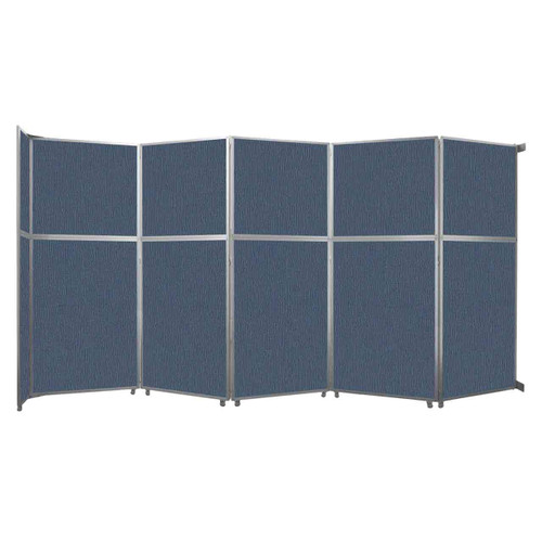 Operable Wall™ Folding Room Divider 19'6" x 10'3/4" Ocean Fabric - White Trim