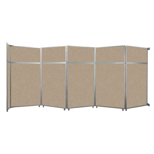 Operable Wall™ Folding Room Divider 19'6" x 8'5-1/4" Rye Fabric - White Trim