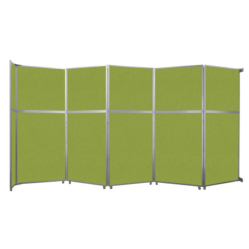 Operable Wall™ Folding Room Divider 19'6" x 10'3/4" Lime Green Fabric - White Trim