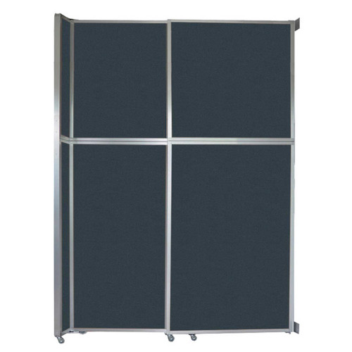 Operable Wall™ Sliding Room Divider 6'10" x 10'3/4" Blue Spruce Fabric - Black Trim