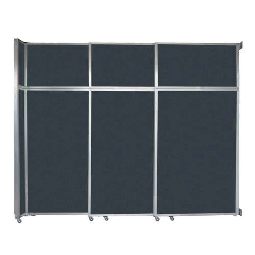 Operable Wall™ Sliding Room Divider 9'9" x 8'5-1/4" Blue Spruce Fabric - Black Trim