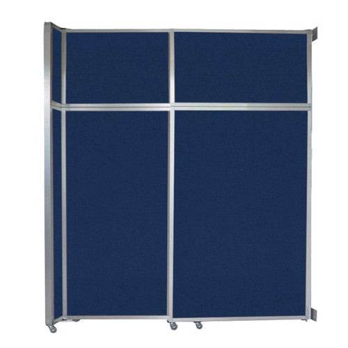 Operable Wall™ Sliding Room Divider 6'10" x 8'5-1/4" Navy Blue Fabric - Black Trim
