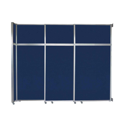 Operable Wall™ Sliding Room Divider 9'9" x 8'5-1/4" Navy Blue Fabric - Black Trim