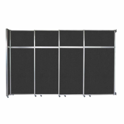 Operable Wall™ Sliding Room Divider 12'8" x 8'5-1/4" Black Fabric - Black Trim