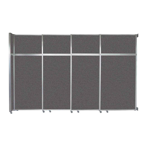Operable Wall™ Sliding Room Divider 12'8" x 8'5-1/4" Charcoal Gray Fabric - Black Trim