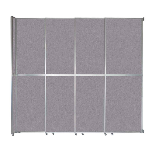 Operable Wall™ Sliding Room Divider 12'8" x 12'3" Cloud Gray Fabric - Black Trim