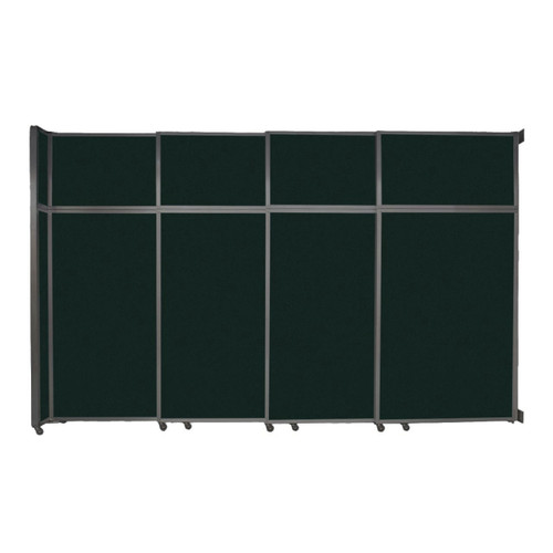Operable Wallª Sliding Room Divider 12'8" x 8'5-1/4" Forest Green Fabric - Black Trim