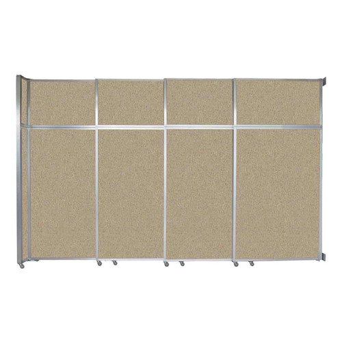 Operable Wall™ Sliding Room Divider 12'8" x 8'5-1/4" Rye Fabric - Black Trim