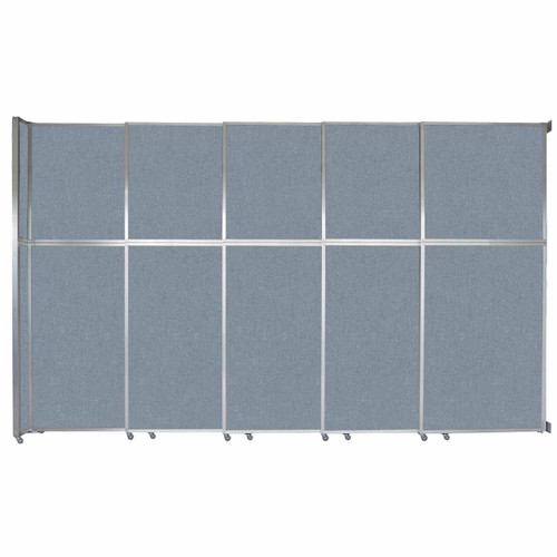 Operable Wall™ Sliding Room Divider 15'7" x 10'3/4" Powder Blue Fabric - Black Trim