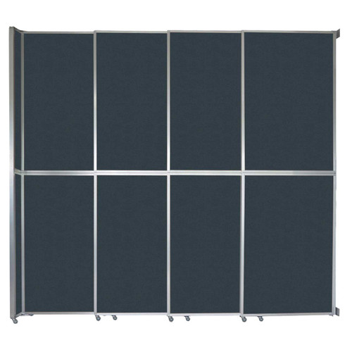 Operable Wall™ Sliding Room Divider 12'8" x 12'3" Blue Spruce Fabric - White Trim