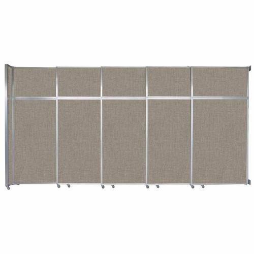 Operable Wall™ Sliding Room Divider 15'7" x 8'5-1/4" Warm Pebble Fabric - White Trim