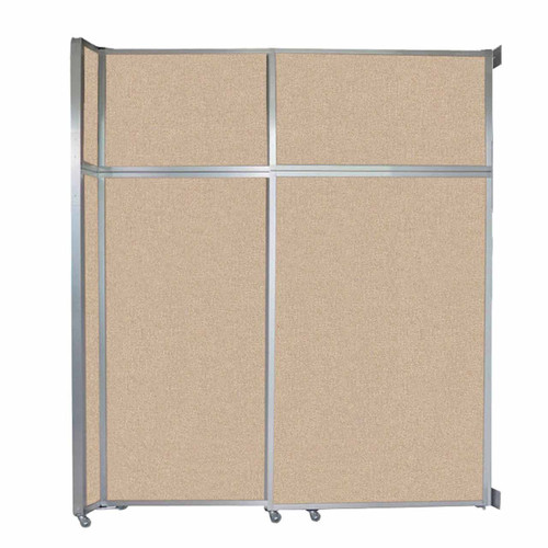 Operable Wall™ Sliding Room Divider 6'10" x 8'5-1/4" Beige Fabric - White Trim