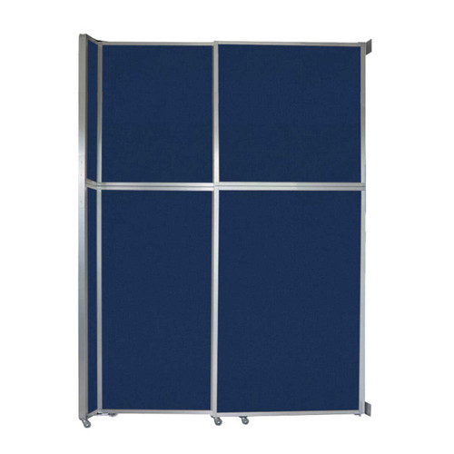 Operable Wall™ Sliding Room Divider 6'10" x 10'3/4" Navy Blue Fabric - White Trim