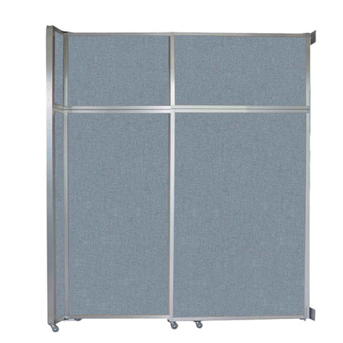 Operable Wall™ Sliding Room Divider 6'10" x 8'5-1/4" Powder Blue Fabric - White Trim