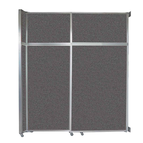 Operable Wall™ Sliding Room Divider 6'10" x 8'5-1/4" Charcoal Gray Fabric - White Trim