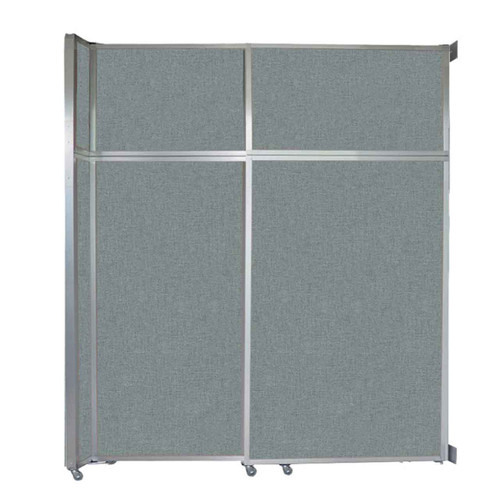 Operable Wall™ Sliding Room Divider 6'10" x 8'5-1/4" Sea Green Fabric - White Trim