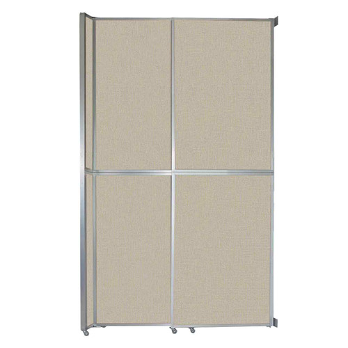 Operable Wall™ Sliding Room Divider 6'10" x 12'3" Sand Fabric - White Trim