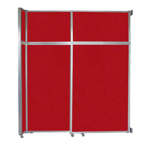 Operable Wall™ Sliding Room Divider 6'10" x 8'5-1/4" Red Fabric - White Trim