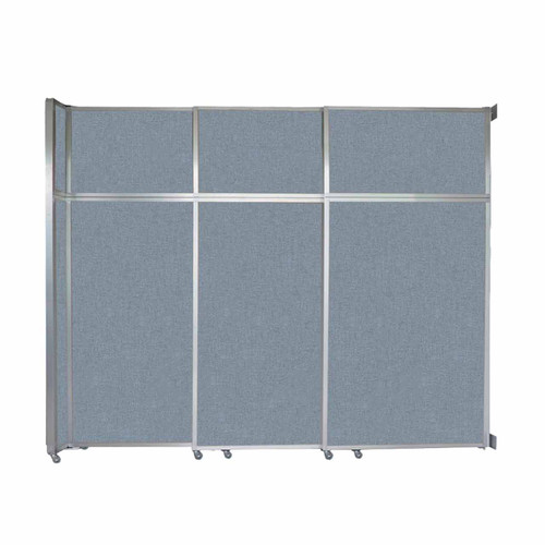 Operable Wall™ Sliding Room Divider 9'9" x 8'5-1/4" Powder Blue Fabric - White Trim