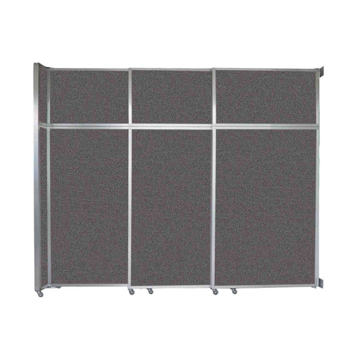 Operable Wall™ Sliding Room Divider 9'9" x 8'5-1/4" Charcoal Gray Fabric - White Trim