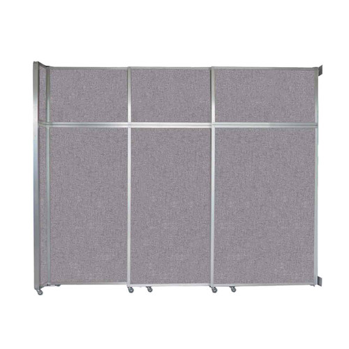 Operable Wall™ Sliding Room Divider 9'9" x 8'5-1/4" Cloud Gray Fabric - White Trim