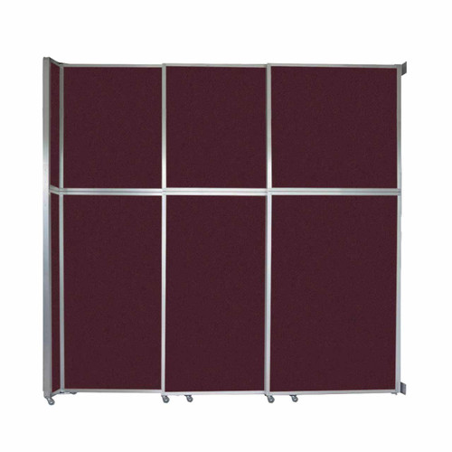 Operable Wall™ Sliding Room Divider 9'9" x 10'3/4" Cranberry Fabric - White Trim