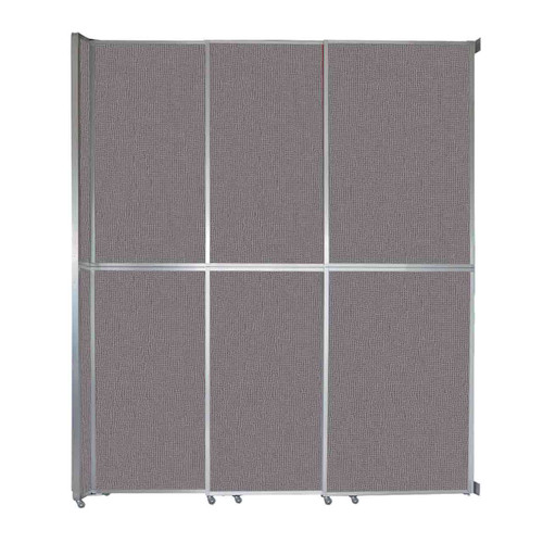 Operable Wall™ Sliding Room Divider 9'9" x 12'3" Slate Fabric - White Trim