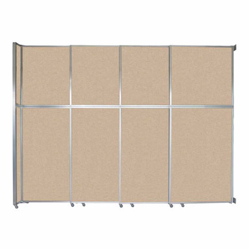 Operable Wall™ Sliding Room Divider 12'8" x 10'3/4" Beige Fabric - White Trim