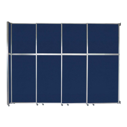 Operable Wall™ Sliding Room Divider 12'8" x 10'3/4" Navy Blue Fabric - White Trim