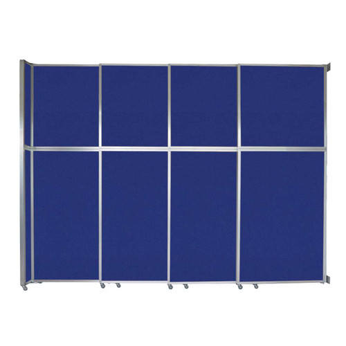 Operable Wall™ Sliding Room Divider 12'8" x 10'3/4" Royal Blue Fabric - White Trim
