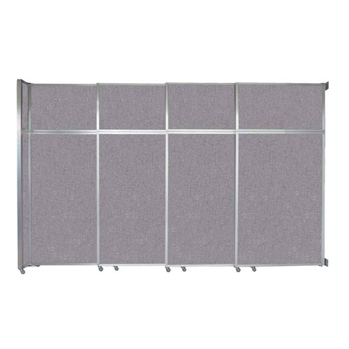 Operable Wall™ Sliding Room Divider 12'8" x 8'5-1/4" Cloud Gray Fabric - White Trim