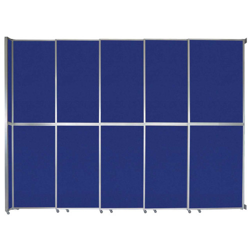Operable Wall™ Sliding Room Divider 15'7" x 12'3" Royal Blue Fabric - White Trim