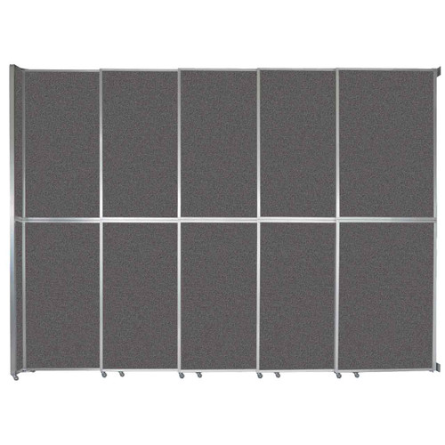 Operable Wall™ Sliding Room Divider 15'7" x 12'3" Charcoal Gray Fabric - White Trim