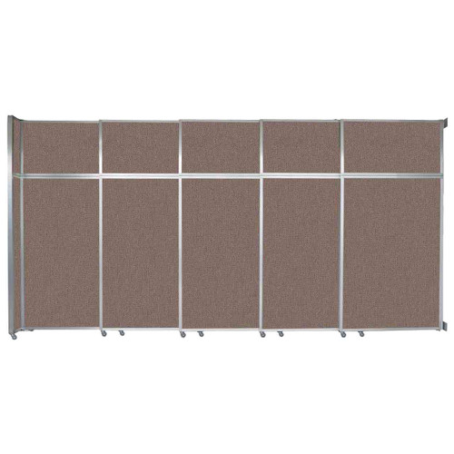 Operable Wall™ Sliding Room Divider 15'7" x 8'5-1/4" Latte Fabric - White Trim