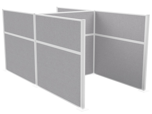 Pre-Configured Hush Panelª Cubicle 6' x 6' Slate Fabric - White Trim