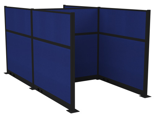 Pre-Configured Hush Panelª Electric Cubicle 6' x 6' Royal Blue Fabric - Black Trim