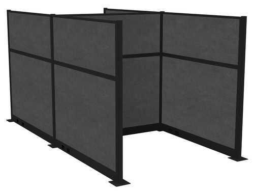 Pre-Configured Hush Panelª Electric Cubicle 6' x 6' Cloud Gray Fabric - Black Trim