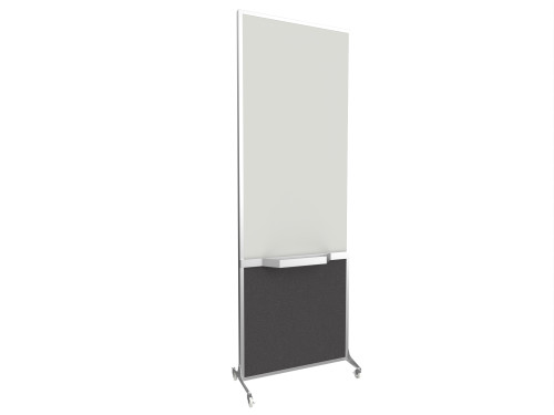 ShieldWriteª Bullet-Resistant Mobile Whiteboard 24" x 6'4" Charcoal Gray Fabric Level IIIA