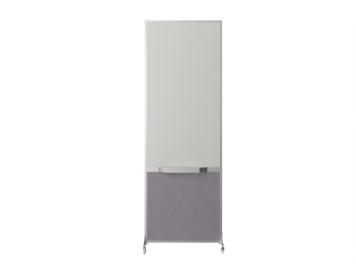 ShieldWriteª Bullet-Resistant Mobile Whiteboard 24" x 6'4" Cloud Gray Fabric Level IIIA