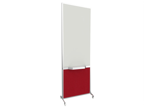 ShieldWriteª Bullet-Resistant Mobile Whiteboard 24" x 6'4" Red Fabric Level IIIA