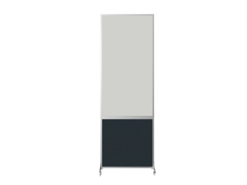 DivideWriteª Portable Whiteboard Partition 2' x 6' Blue Spruce Fabric - Silver Trim
