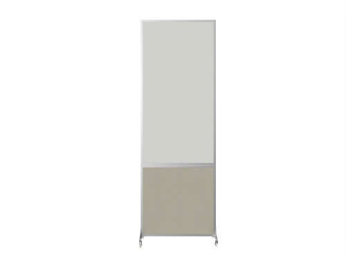 DivideWriteª Portable Whiteboard Partition 2' x 6' Sand Fabric - Silver Trim