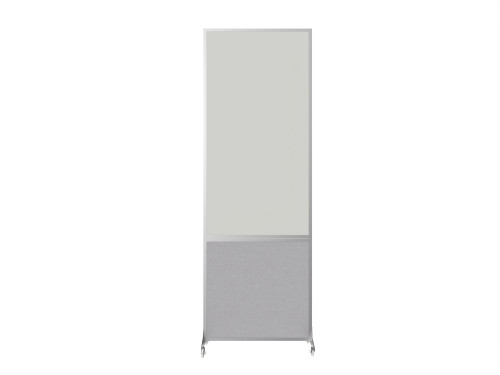 DivideWriteª Portable Whiteboard Partition 2' x 6' Slate Fabric - Silver Trim