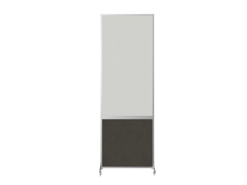 DivideWrite Portable Whiteboard Partition 2' x 6' Mocha Fabric - Silver Trim