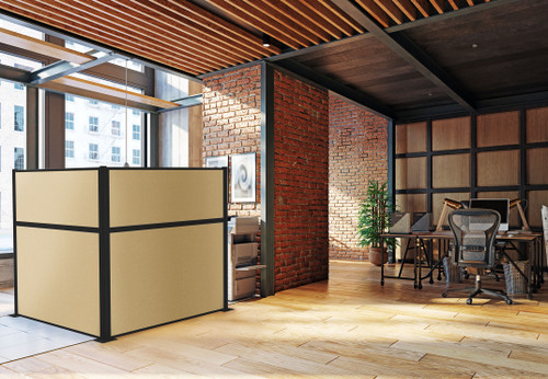 Portable and Acoustic Partition Hush Panel™ Configurable Cubicle Partition - Black Trim