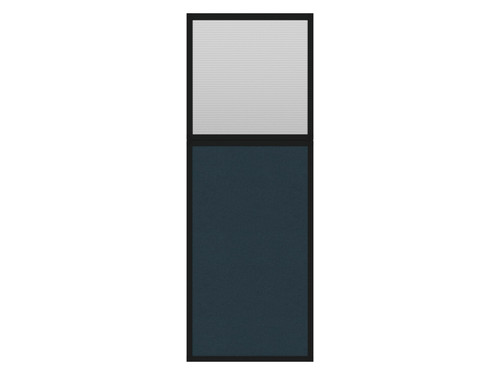 Portable and Acoustic Partition Hush Panelª Configurable Cubicle Partition 2' x 6' W/ Window Caribbean Fabric Clear Fluted Window Black Trim