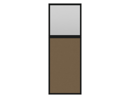 Portable and Acoustic Partition Hush Panelª Configurable Cubicle Partition 2' x 6' W/ Window Latte Fabric Clear Fluted Window Black Trim