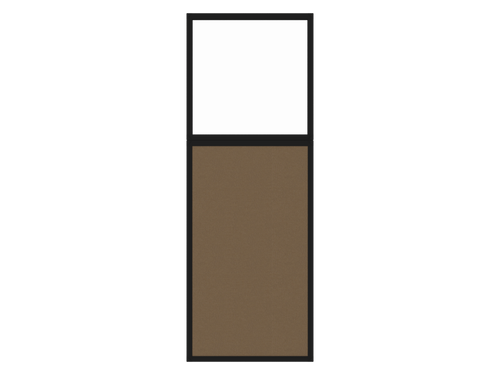 Portable and Acoustic Partition Hush Panelª Configurable Cubicle Partition 2' x 6' W/ Window Latte Fabric Clear Window Black Trim