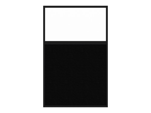 Portable and Acoustic Partition Hush Panelª Configurable Cubicle Partition 4' x 6' W/ Window Black Fabric Clear Window Black Trim