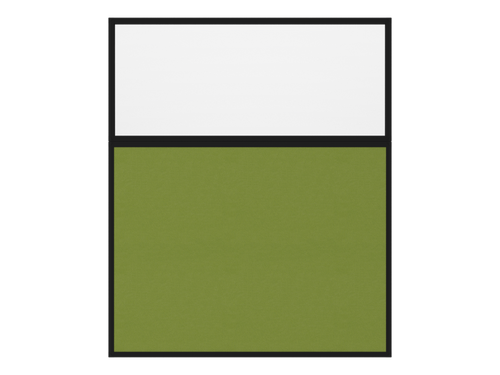 Portable and Acoustic Partition Hush Panelª Configurable Cubicle Partition 5' x 6' W/ Window Lime Green Fabric Frosted Window Black Trim